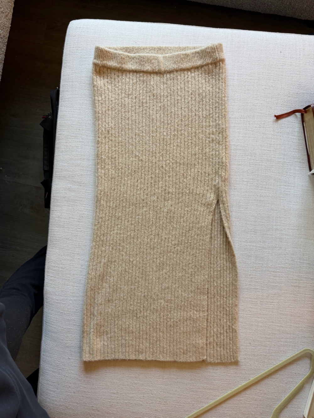 Ae Neutral Ribbed Knit skirt in Beige